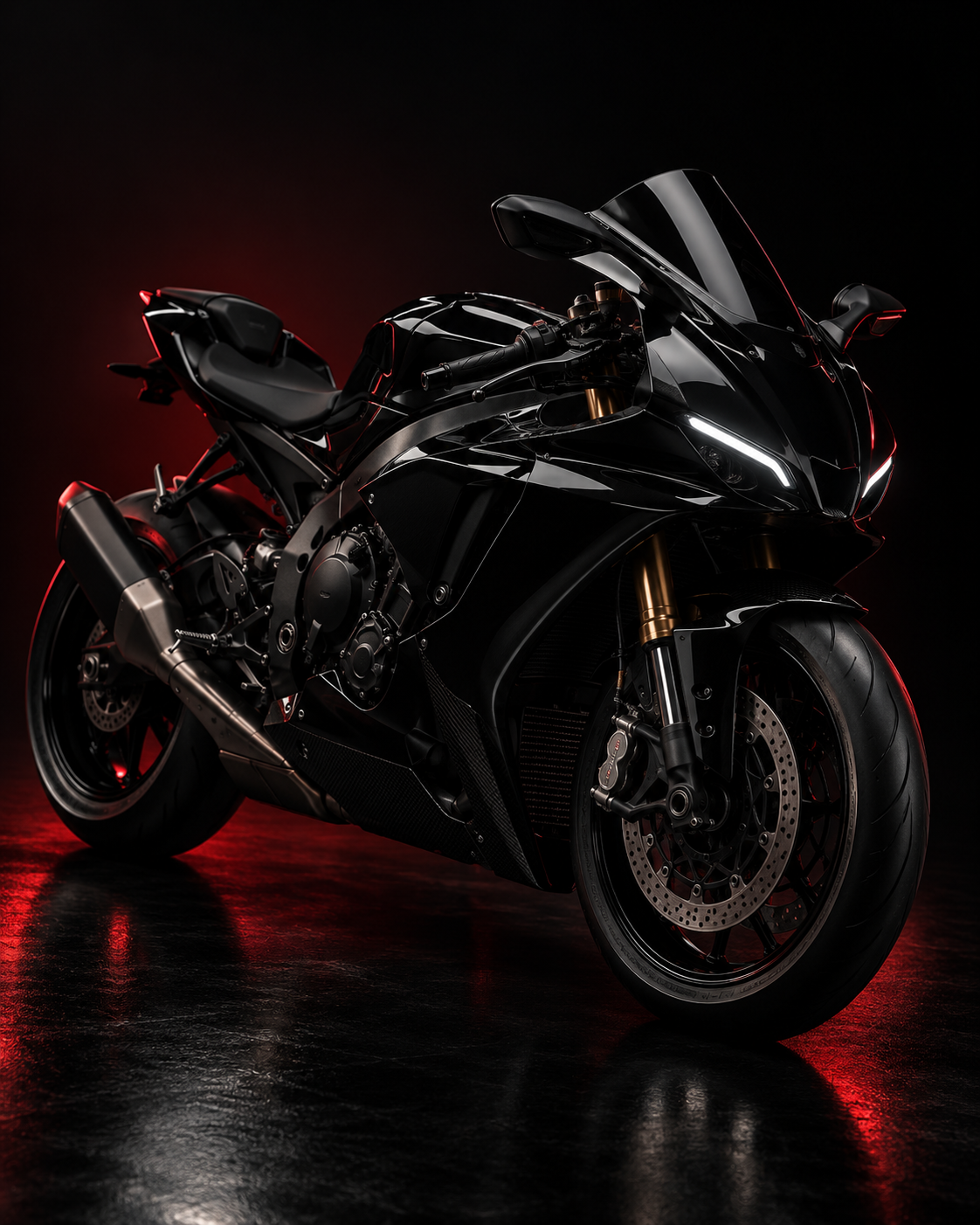 Premium black sport motorcycle illustration